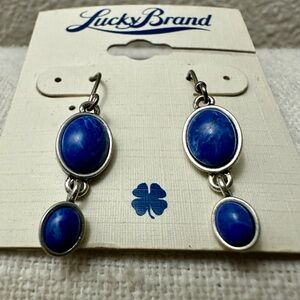 Lucky Brand Silver and Blue Dangle Earrings